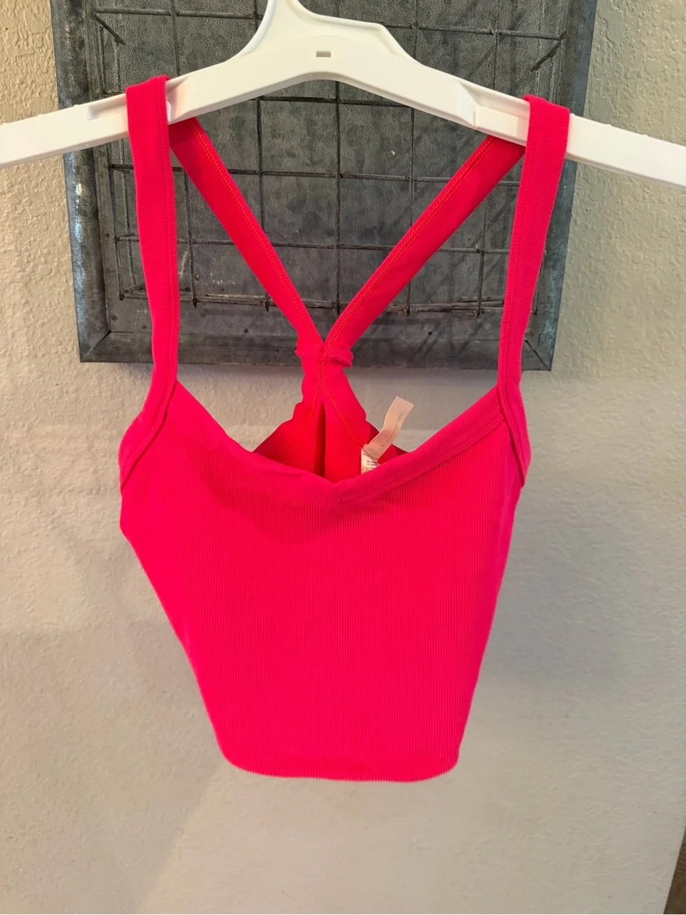 Free People Ribbed Pink Cropped Tank - Picture 2 of 4
